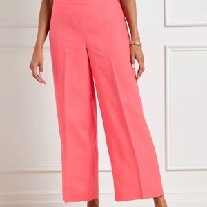 Talbots Elegant Coral Wide-Leg Linen Pants NWT